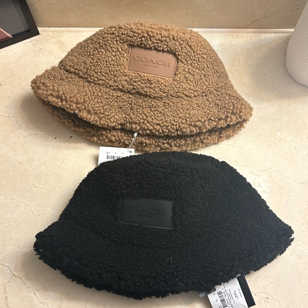 Brand new coach fuzzy hats